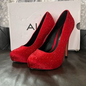 Aldo Red Sparkle Heels